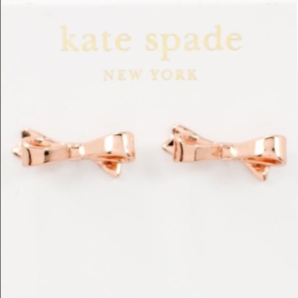 Authentic Kate Spade ♠️ Rose Gold Bow Earrings NWT